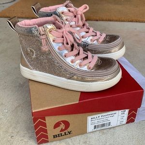 Billy high tops, rose gold glitter, size 12 kids